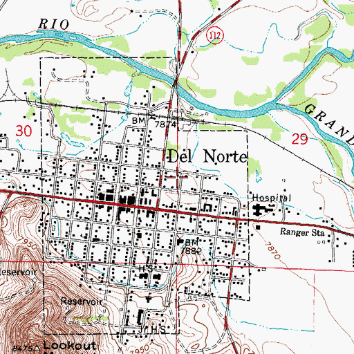 Topographic Map of Rio Granite Granite Quarry, CO