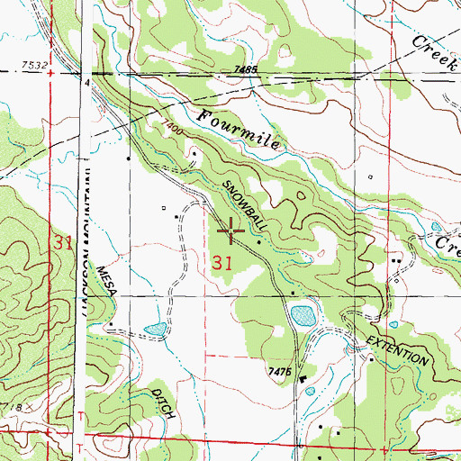 Topographic Map of Cox Mine, CO