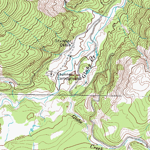 Topographic Map of Globe Mine, CO
