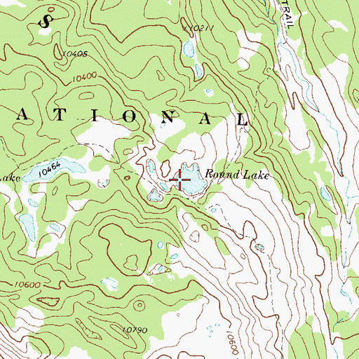 Topographic Map of Round Lake, CO