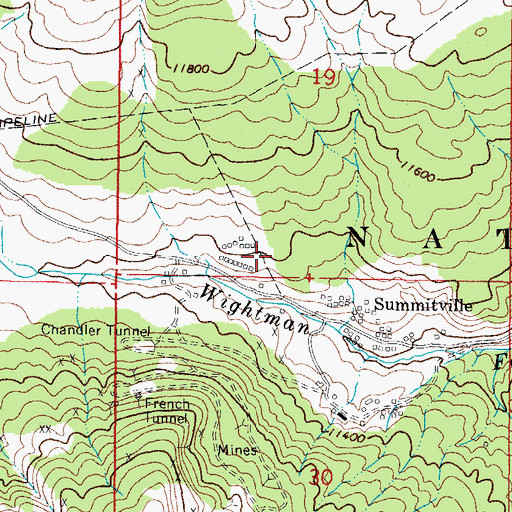 Topographic Map of Reynolds Mine, CO