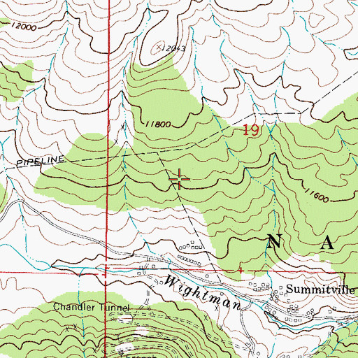 Topographic Map of Summitville Mine, CO