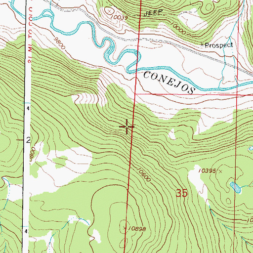 Topographic Map of Congress Mine, CO