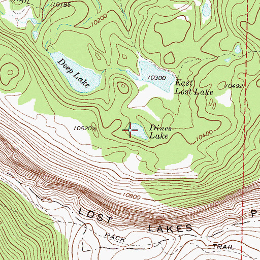 Topographic Map of Dines Lake, CO