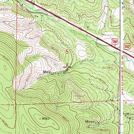 Topographic Map of McGuire Mine, CO