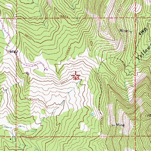 Topographic Map of Muleshoe Mine, CO