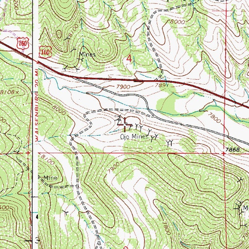 Topographic Map of Reliance Mine, CO