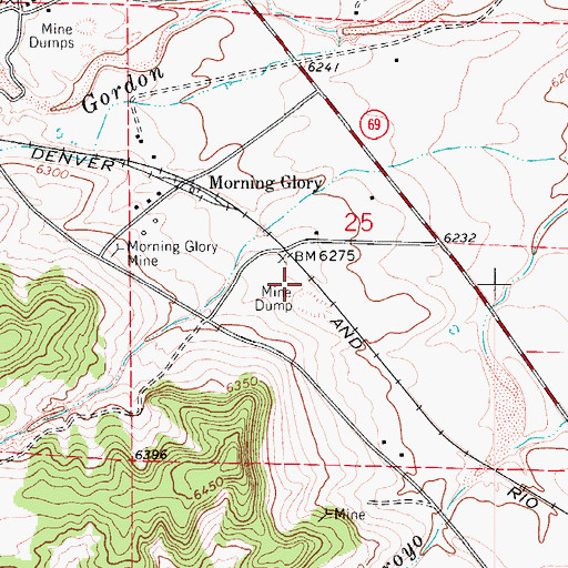 Topographic Map of Black Canyon Mine, CO
