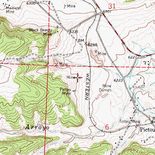 Topographic Map of Jobal Mine, CO