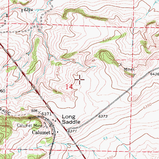 Topographic Map of Long Saddle Mine, CO