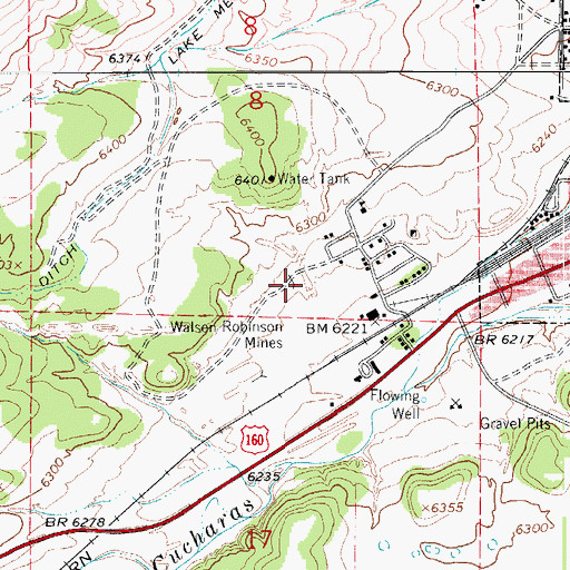 Topographic Map of Robinson Number Two Mine, CO