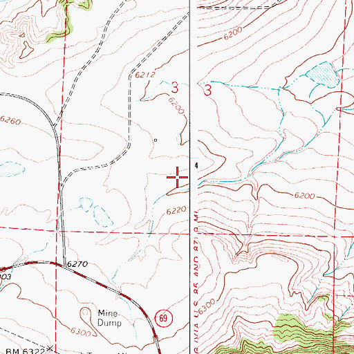 Topographic Map of Turner Mine, CO