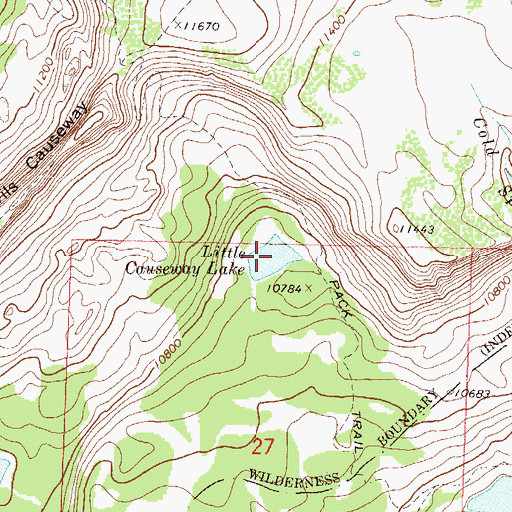 Topographic Map of Little Causeway Lake, CO