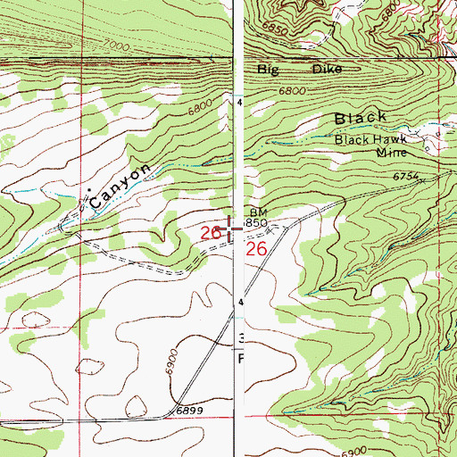 Topographic Map of Leader Mine, CO