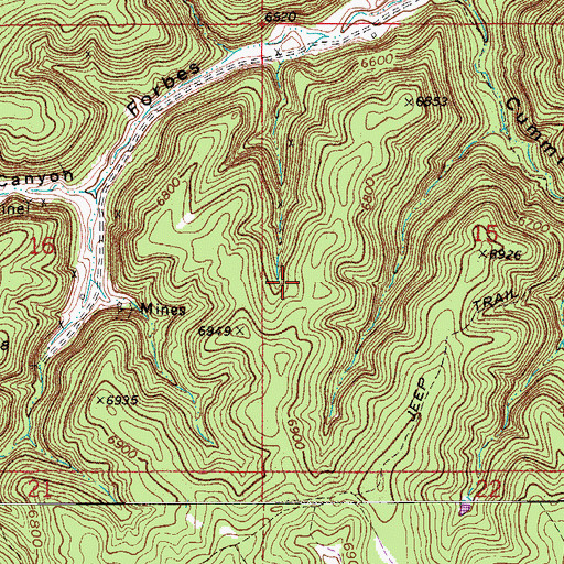 Topographic Map of Cox and Cox Mines, CO