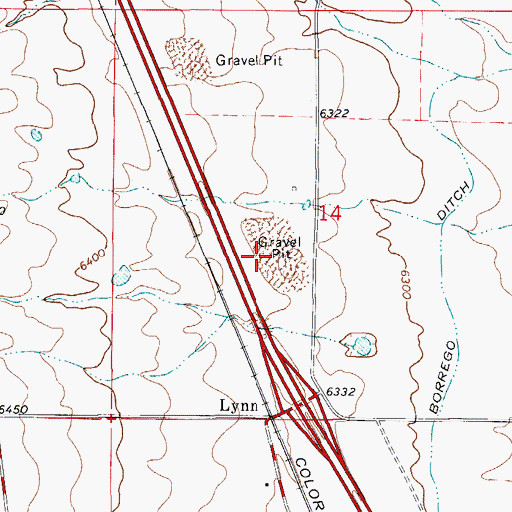 Topographic Map of Jolly Pit, CO