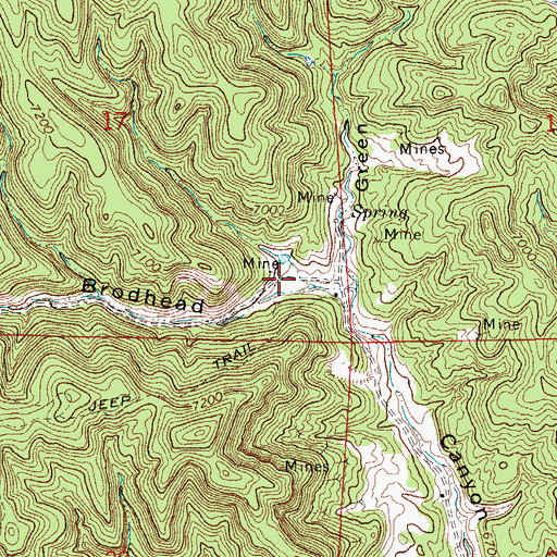 Topographic Map of Las Animas Number Nine Mine, CO