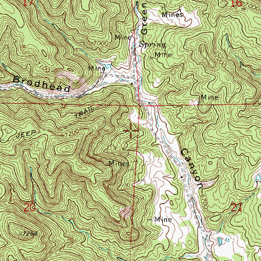 Topographic Map of Old Number Three Mine, CO
