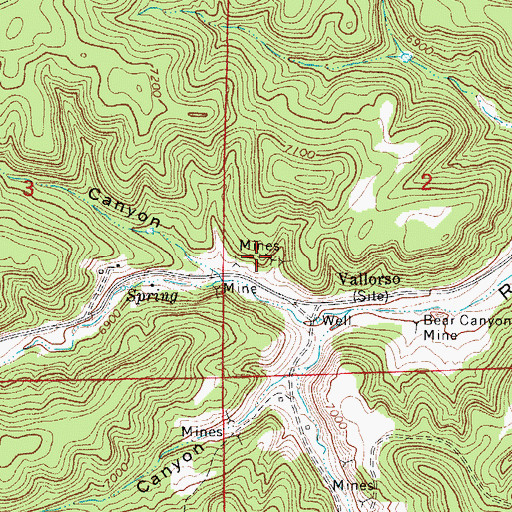 Topographic Map of Bear Canon Mines, CO