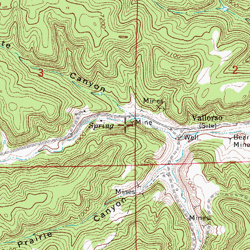 Topographic Map of Three Pines Number One Mine, CO