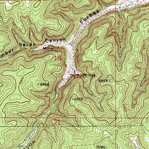 Topographic Map of Forbes Mine, CO