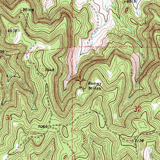 Topographic Map of Ludlow Mine, CO