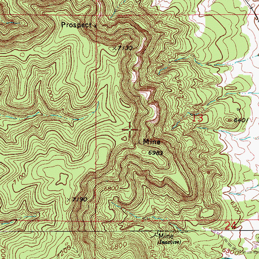 Topographic Map of Suffield Mine, CO