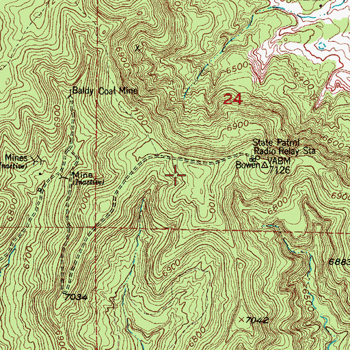 Topographic Map of Banner Mine, CO