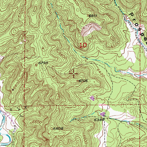 Topographic Map of Bear Canyon Mine, CO
