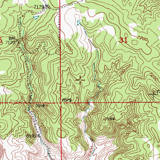 Topographic Map of Deer Canyon Mine, CO