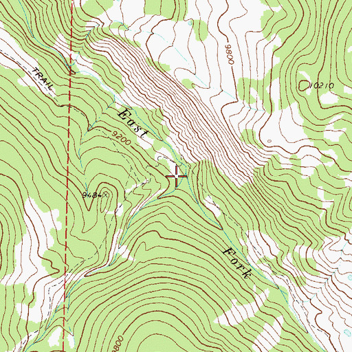 Topographic Map of West Fork East Fork Williams Fork, CO