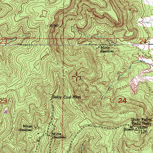 Topographic Map of Old Miller Mine, CO
