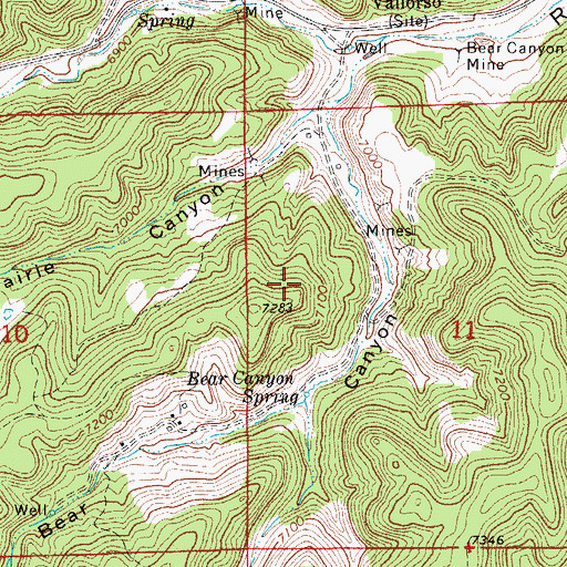 Topographic Map of Prairie Canyon Mine, CO