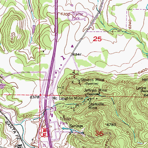 Topographic Map of Santa Fe Pit, CO