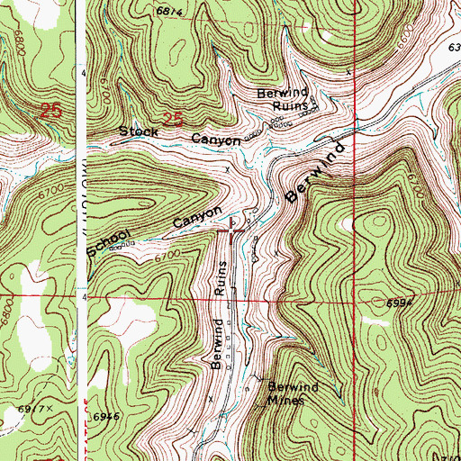 Topographic Map of Tabasco Mine, CO