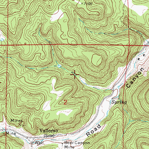 Topographic Map of Toller Mine, CO