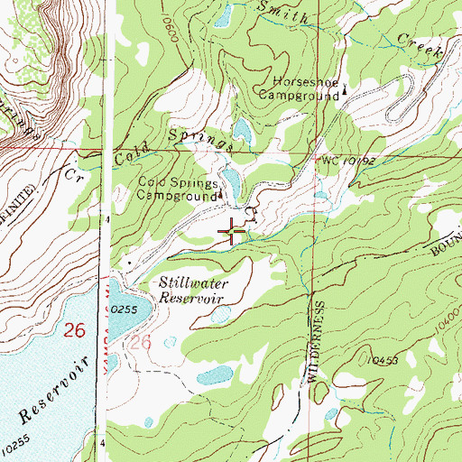 Topographic Map of Cold Springs Creek, CO