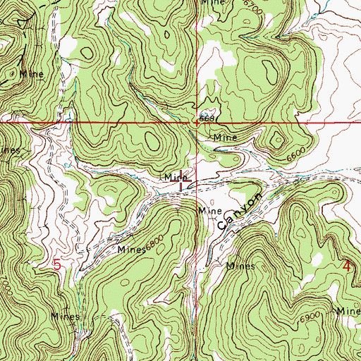 Topographic Map of Vickers Mine, CO