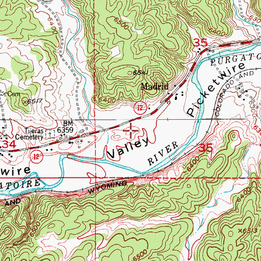 Topographic Map of Madrid Plaza Mine, CO