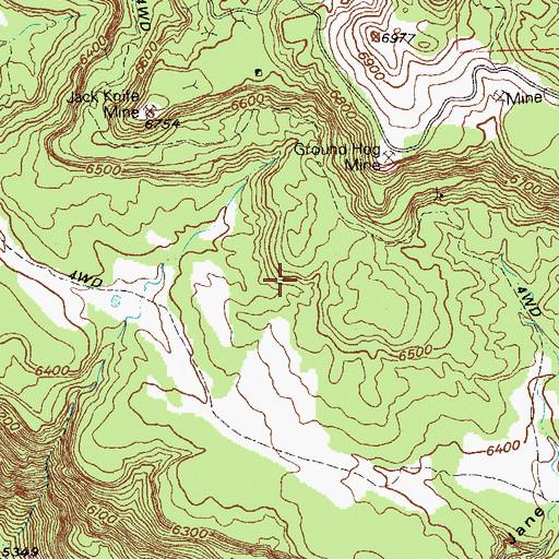 Topographic Map of Jack Knife Mine, CO