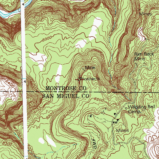 Topographic Map of Rimrock Group Mine, CO