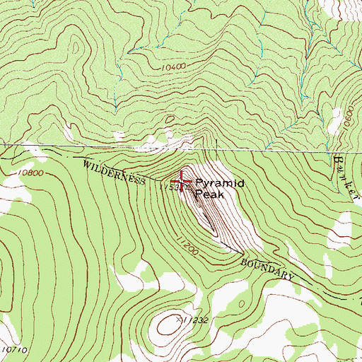 Topographic Map of Pyramid Peak, CO