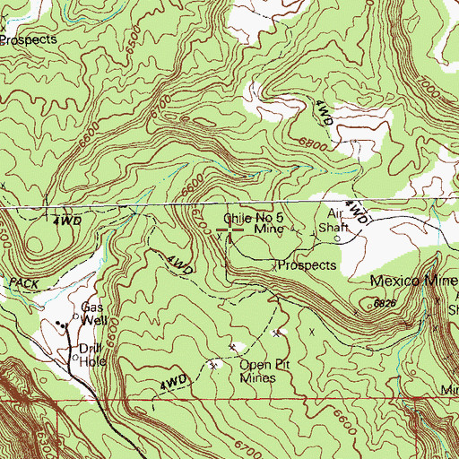 Topographic Map of Chesta Mine, CO