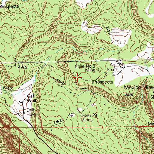 Topographic Map of Red Horse Mine, CO
