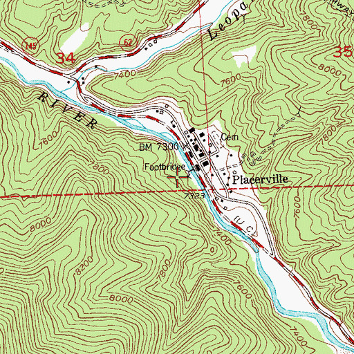 Topographic Map of Lemon Hot Spring, CO