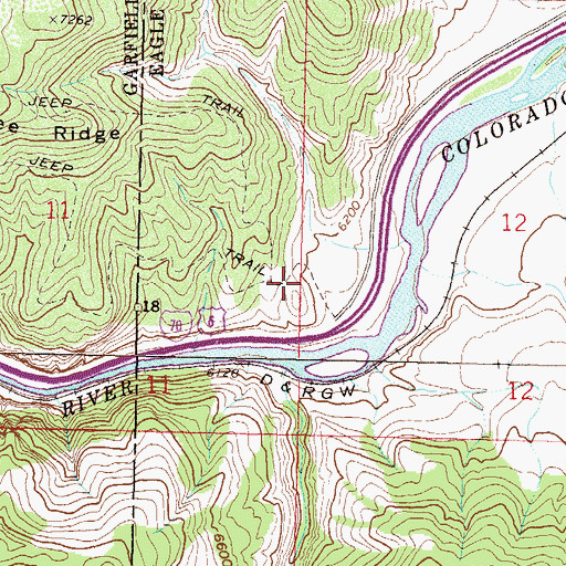 Topographic Map of Dotsero Warm Springs, CO