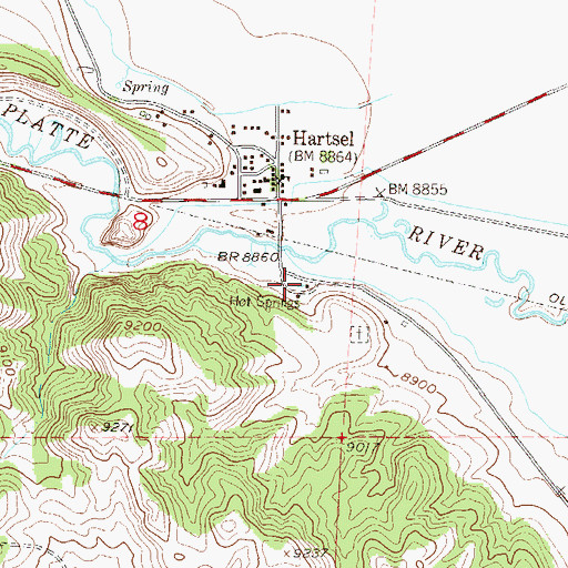 Topographic Map of Hartsel Hot Springs, CO