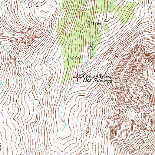 Topographic Map of Conundrum Hot Springs, CO