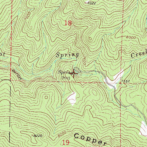 Topographic Map of Routt Hot Springs, CO