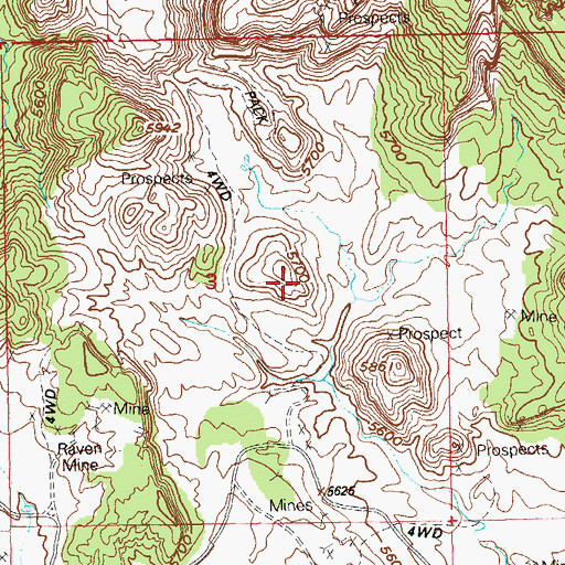 Topographic Map of Expectant One Mine, CO